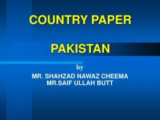 COUNTRY PAPER PAKISTAN