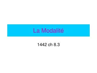 la modalit