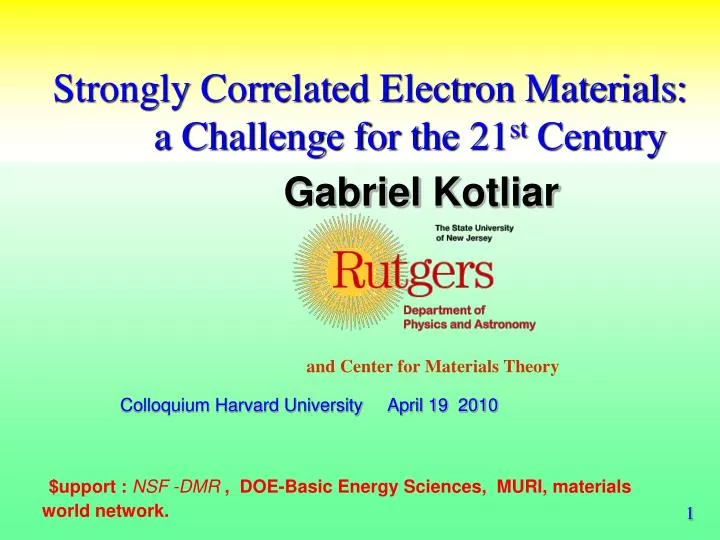 strongly correlated electron materials a challenge for the 21 st century