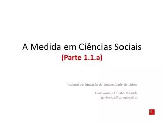 a medida em ci ncias sociais parte 1 1 a