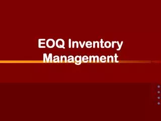 EOQ Inventory Management