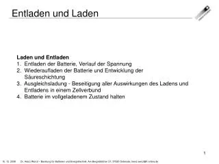entladen und laden