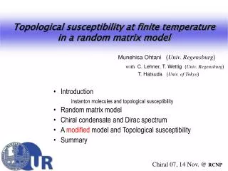 Introduction instanton molecules and topological susceptibility Random matrix model