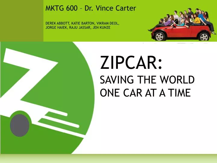 zipcar saving the world one car at a time