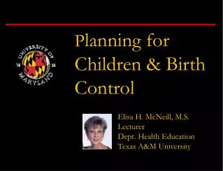 P lanning for Children &amp; Birth Control