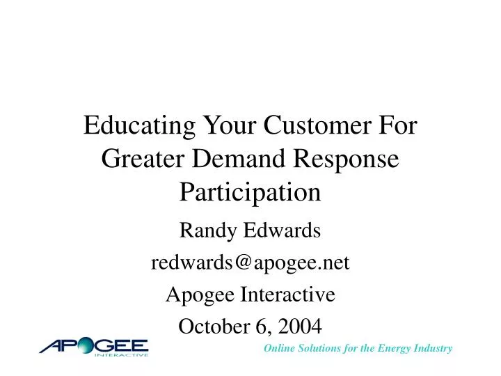 educating your customer for greater demand response participation