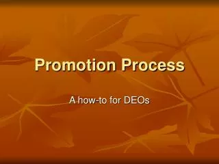 Promotion Process