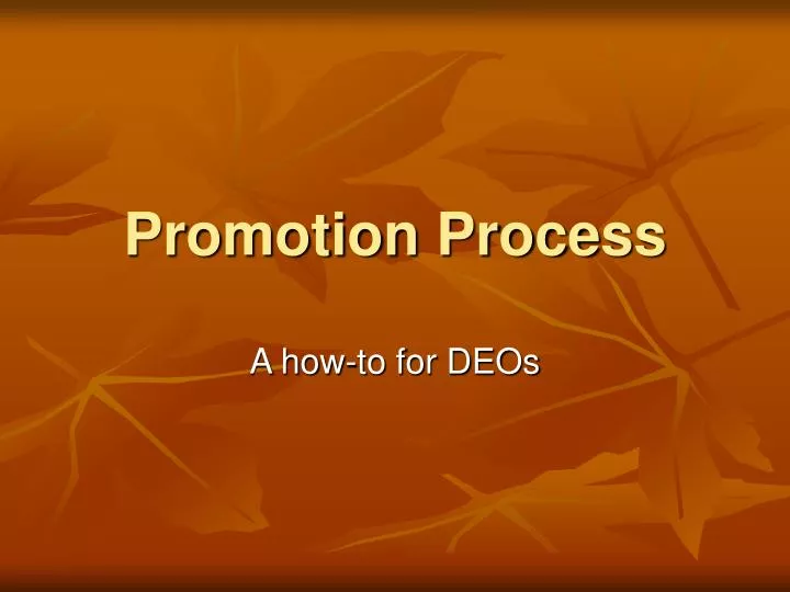 promotion process