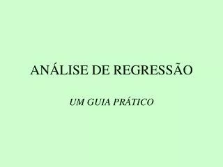 an lise de regress o