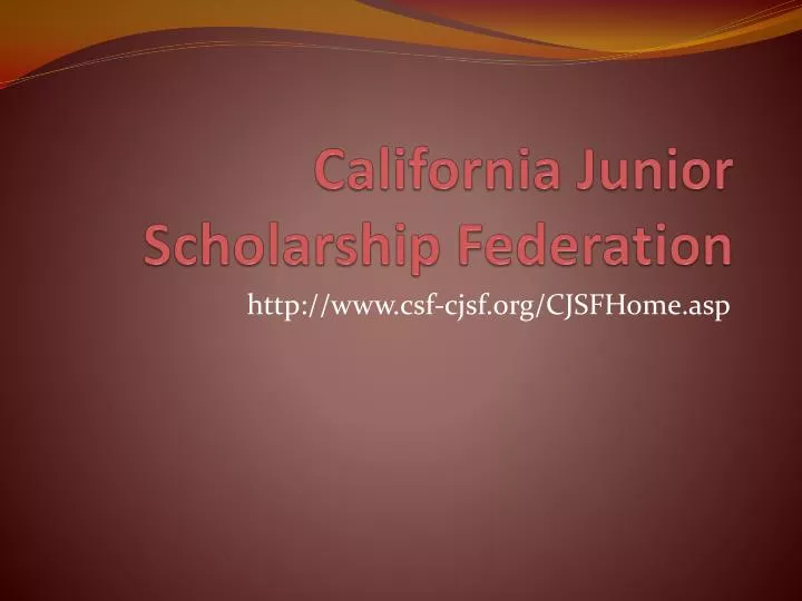 california junior scholarship federation