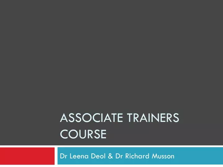 associate trainers course