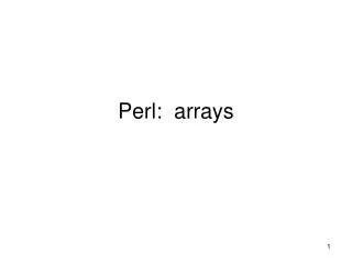 Perl: arrays