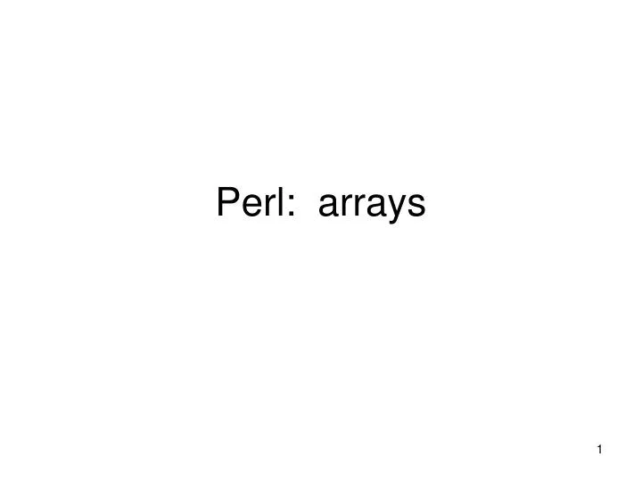 perl arrays