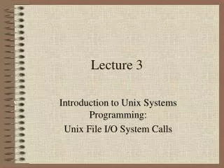 Lecture 3