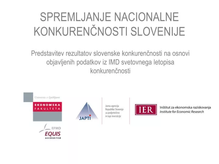 spremljanje nacionalne konkuren nosti slovenije