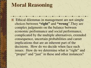 Moral Reasoning