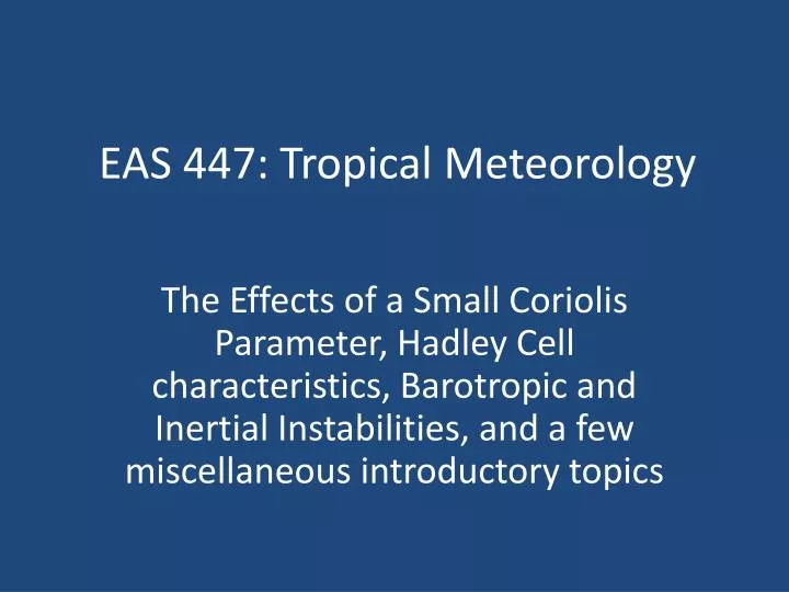 eas 447 tropical meteorology