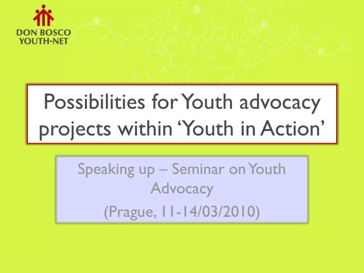 possibilities for youth advocacy projects within youth in action