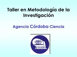 taller en metodolog a de la investigaci n