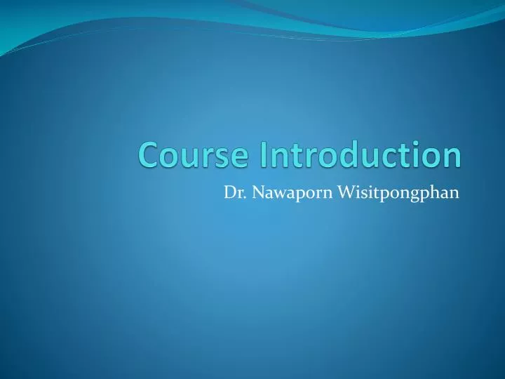 course introduction