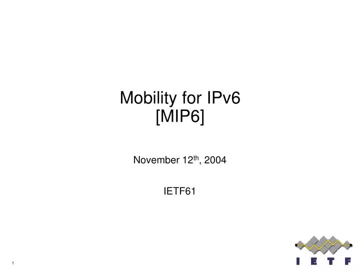 mobility for ipv6 mip6