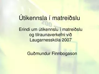 Útikennsla í matreiðslu