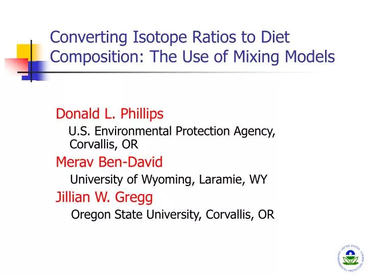 converting isotope ratios to diet composition the use of mixing models