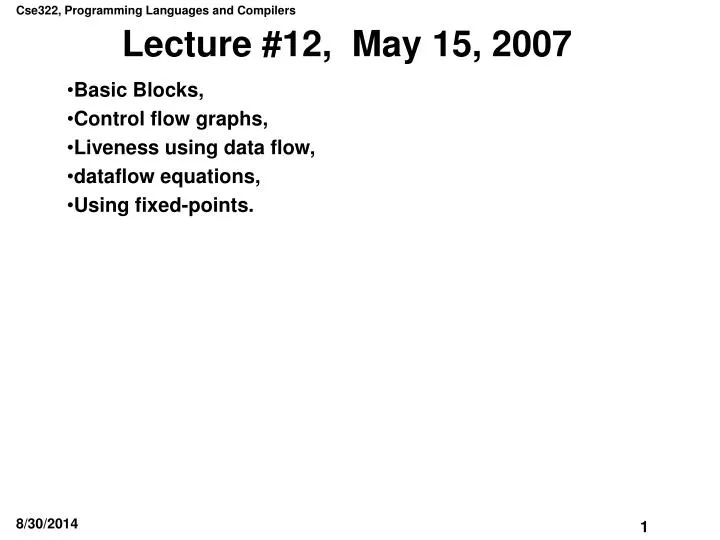 lecture 12 may 15 2007