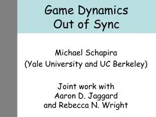 Game Dynamics Out of Sync