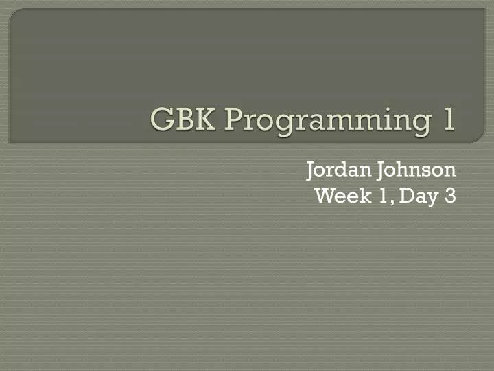 gbk programming 1