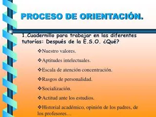 proceso de orientaci n