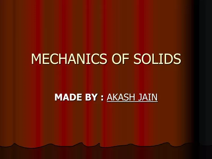 mechanics of solids