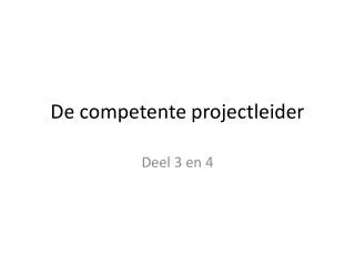 de competente projectleider