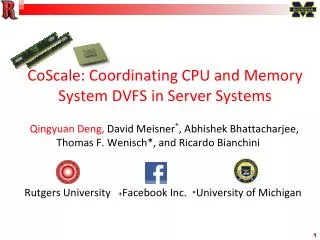 CoScale: Coordinating CPU and Memory System DVFS in Server Systems
