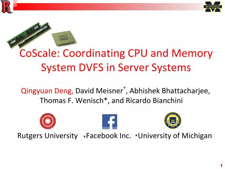 coscale coordinating cpu and memory system dvfs in server systems