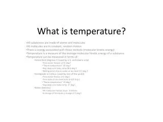 What is temperature?