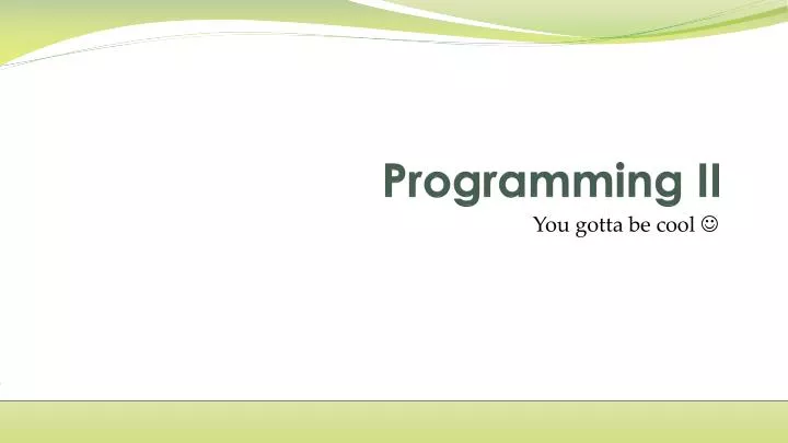 programming ii