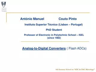 Analog-to-Digital Converters ( Flash ADCs)