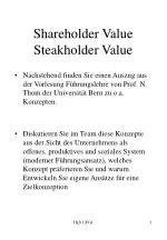 Shareholder Value Steakholder Value - slide 1