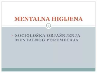 mentalna higijena