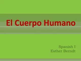 el cuerpo humano