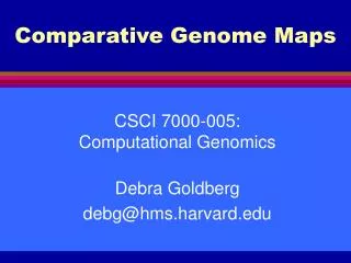 Comparative Genome Maps