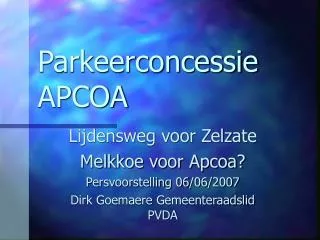 parkeerconcessie apcoa