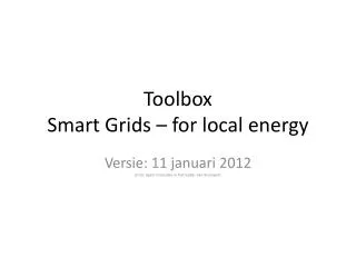 toolbox smart grids for local energy