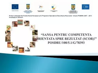 sansa pentru competenta orientata spre rezultat scor posdru 100 5 1 g 78393