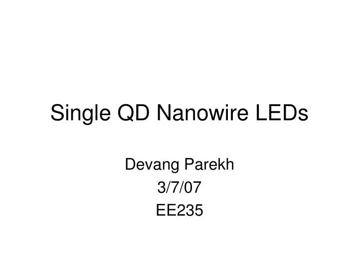 single qd nanowire leds