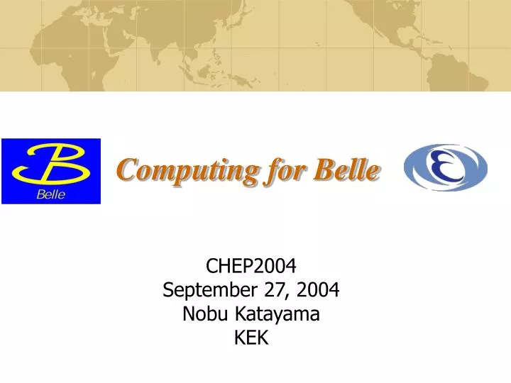 computing for belle