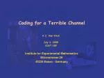 Enhancing Communication Resilience in PLC: Addressing Noise and Fading with Advanced Coding Techniques - slide 1
