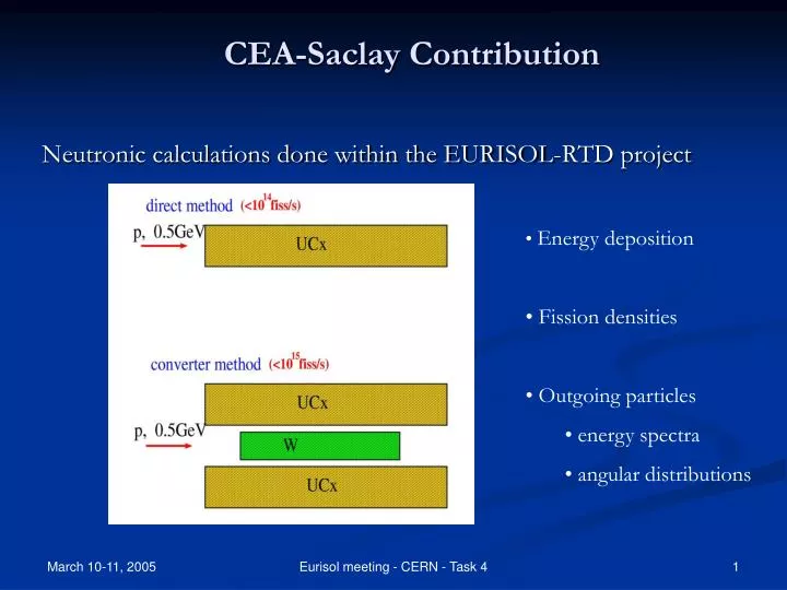 neutronic calculations done within the eurisol rtd project