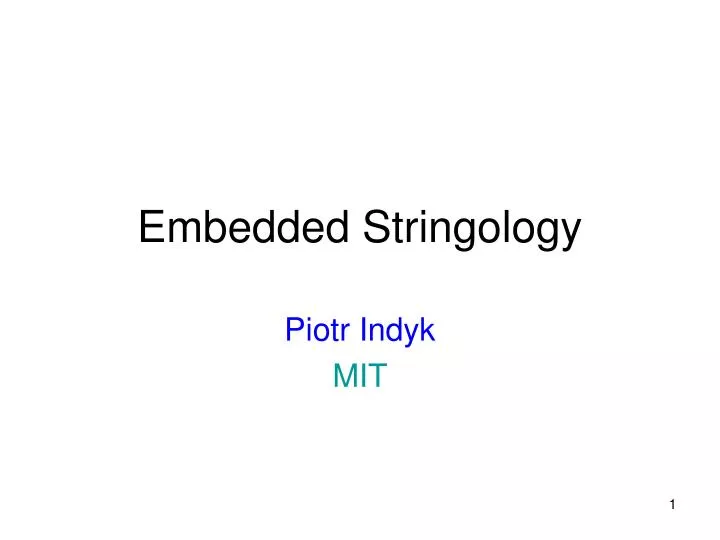embedded stringology